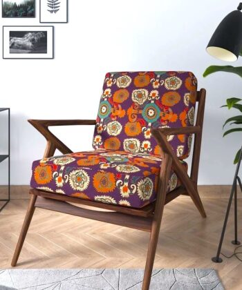Tela bordada en colores vibrantes de flores ornamentales retro Telas de Etro Bordados Butaca tapizada con tela "Fergana" de Etro
