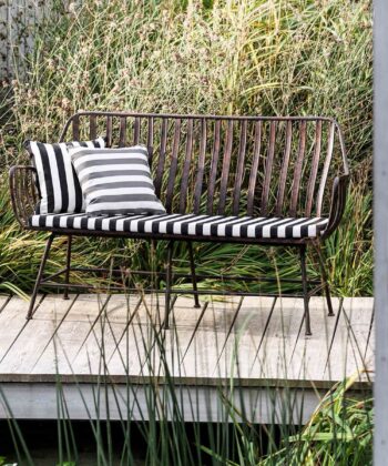 Tela de exterior de estampado de rayas gruesas Alfresco Indoor Outdoor Fabric Estilo Contemporáneo