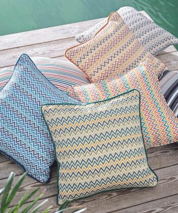 Tela de exterior de estampado chevrón multicolor Alfresco Indoor Outdoor Fabric Espiga - Punto de Hungría - Chevron Tela de exterior de estampado chevrón multicolor