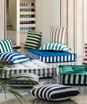 Tela de exterior de estampado de rayas gruesas Alfresco Indoor Outdoor Fabric Estilo Contemporáneo Tela de exterior de estampado de rayas gruesas