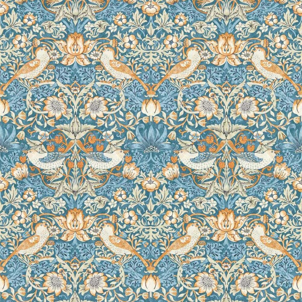 STRAWBERRY THIEF WP William Morris Designs Wallpaper Animales