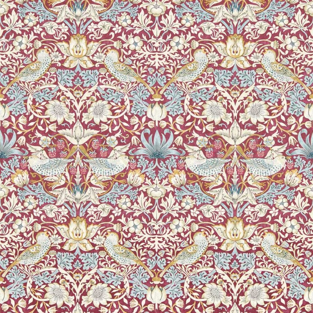STRAWBERRY THIEF WP William Morris Designs Wallpaper Animales