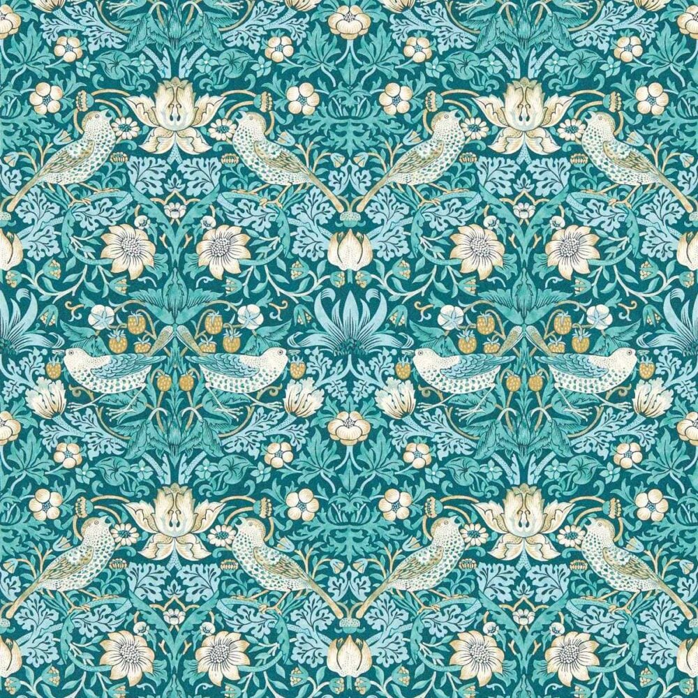 STRAWBERRY THIEF WP William Morris Designs Wallpaper Animales