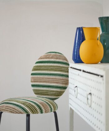 Tejido a rayas con diseño de cremallera Colección "Icaria" Estilo Boho Tejido a rayas con diseño de cremallera