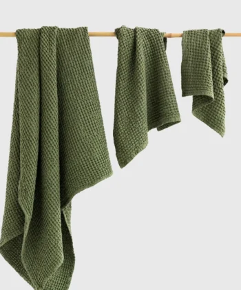 Waffle-Green-Forest Toallas de Baño Estilo Boho