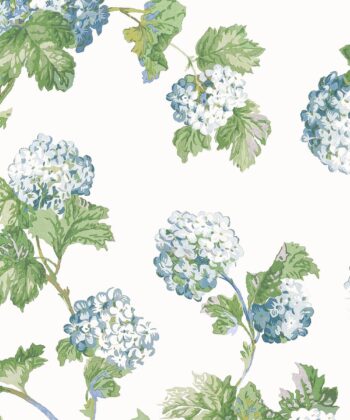 Papel pintado floral con un ramo de hortensias vintage Colección "Bristol" Estilo Clásico