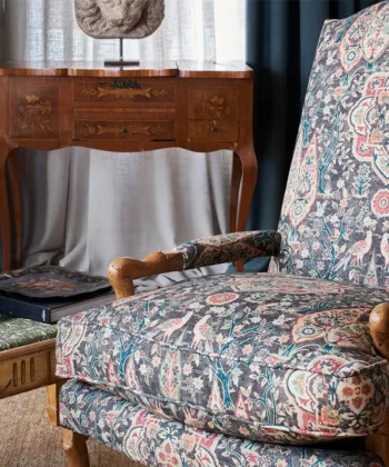 Tela de algodón y lino de estampado floral y estilo étnico inspirado en bosques indios Güell Lamadrid Estilo Étnico Tela de algodón y lino de estampado floral y estilo étnico inspirado en bosques indios