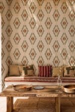 Papel pintado de bambú Andes y diseño con textura inspirado en tejidos peruanos